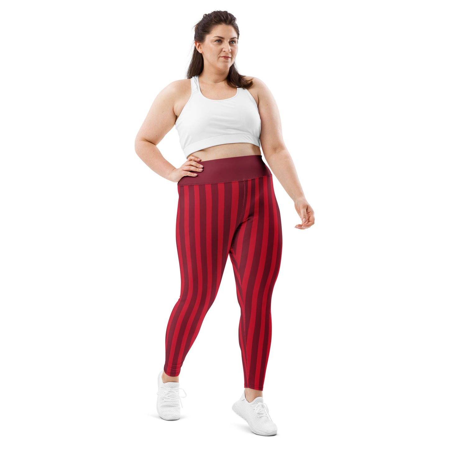 Happy Holidays Striped Plus Size Leggings