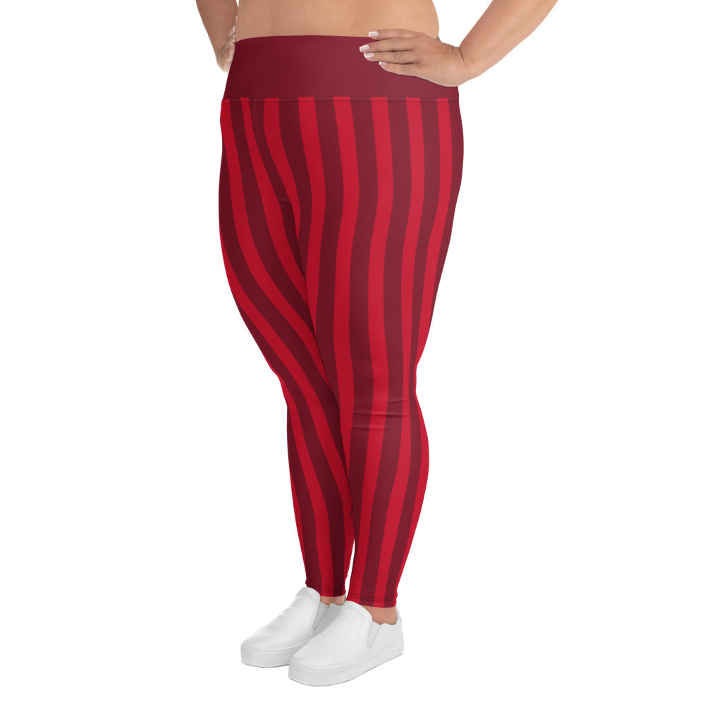 Happy Holidays Striped Plus Size Leggings