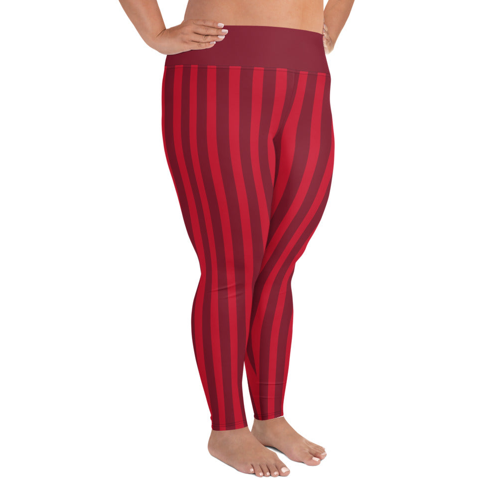 Happy Holidays Striped Plus Size Leggings