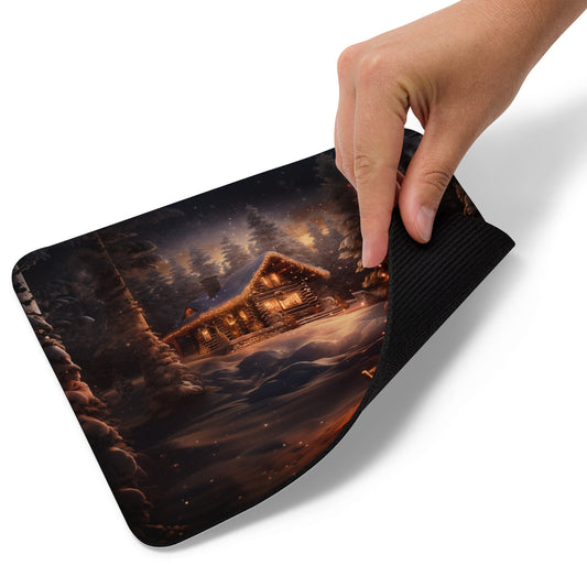 Snowy Cabin Mouse pad